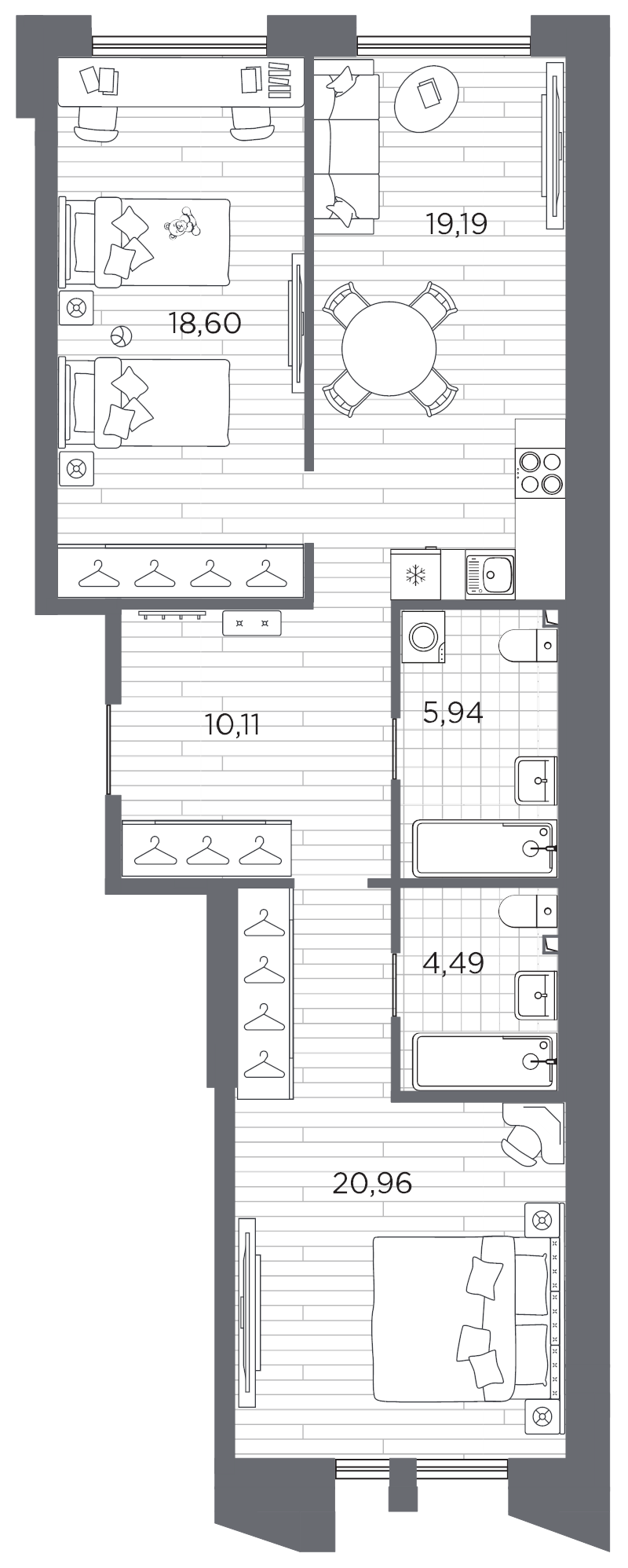 3 ккв (Евро) 79,3 м²