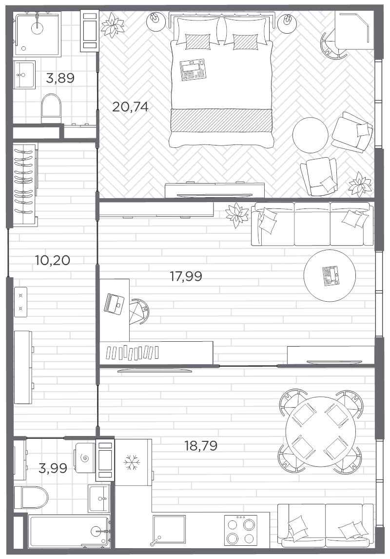 3 ккв (Евро) 75,6 м²