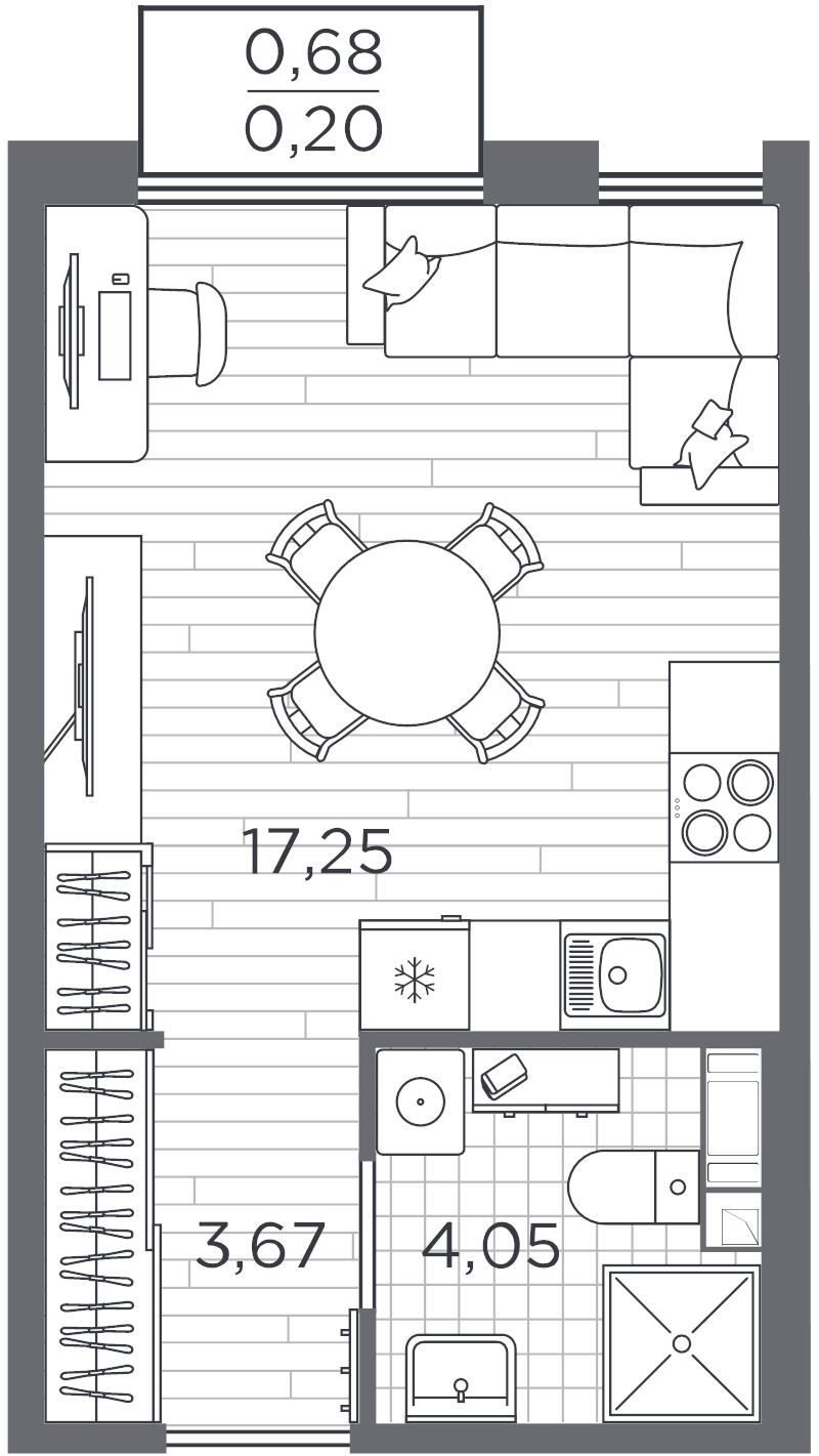 Студия 25,9 м²