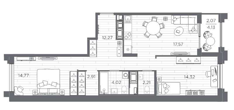 3 ккв (Евро) 70,1 м²