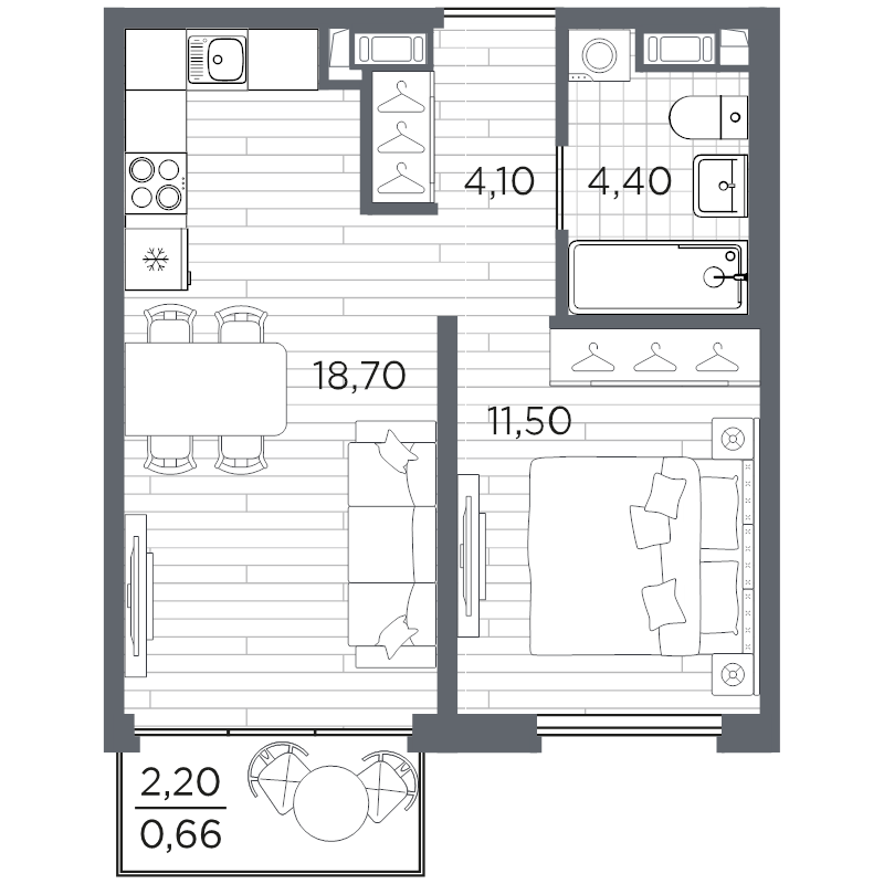 2 ккв (Евро) 39,4 м²
