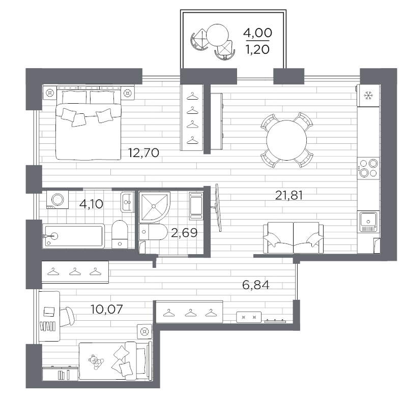 3 ккв (Евро) 59,4 м²