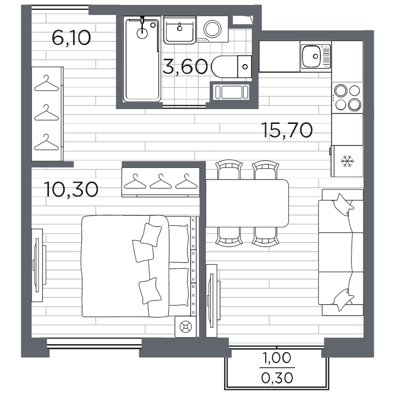 2 ккв (Евро) 37 м²