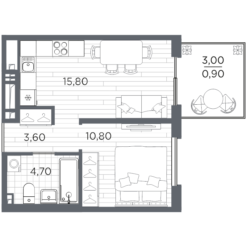 2 ккв (Евро) 35,8 м²