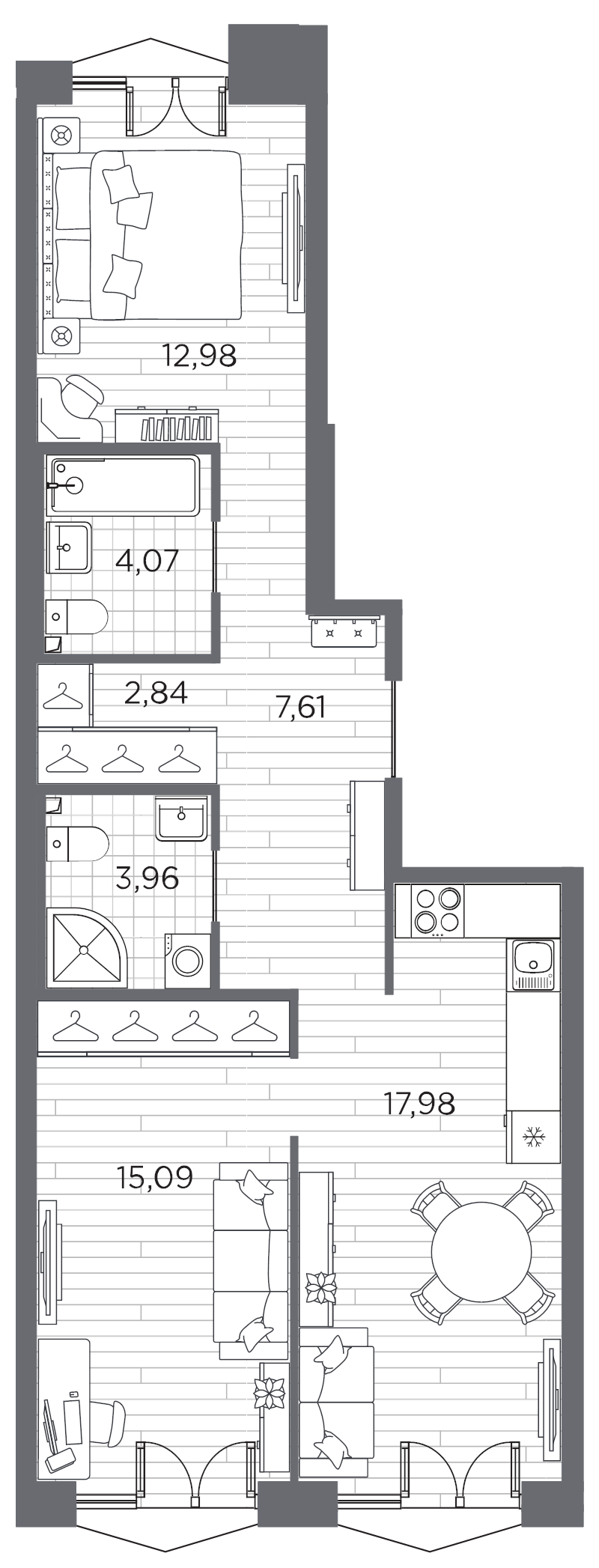3 ккв (Евро) 64,5 м²