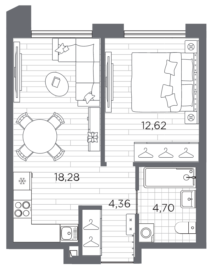 2 ккв (Евро) 40 м²