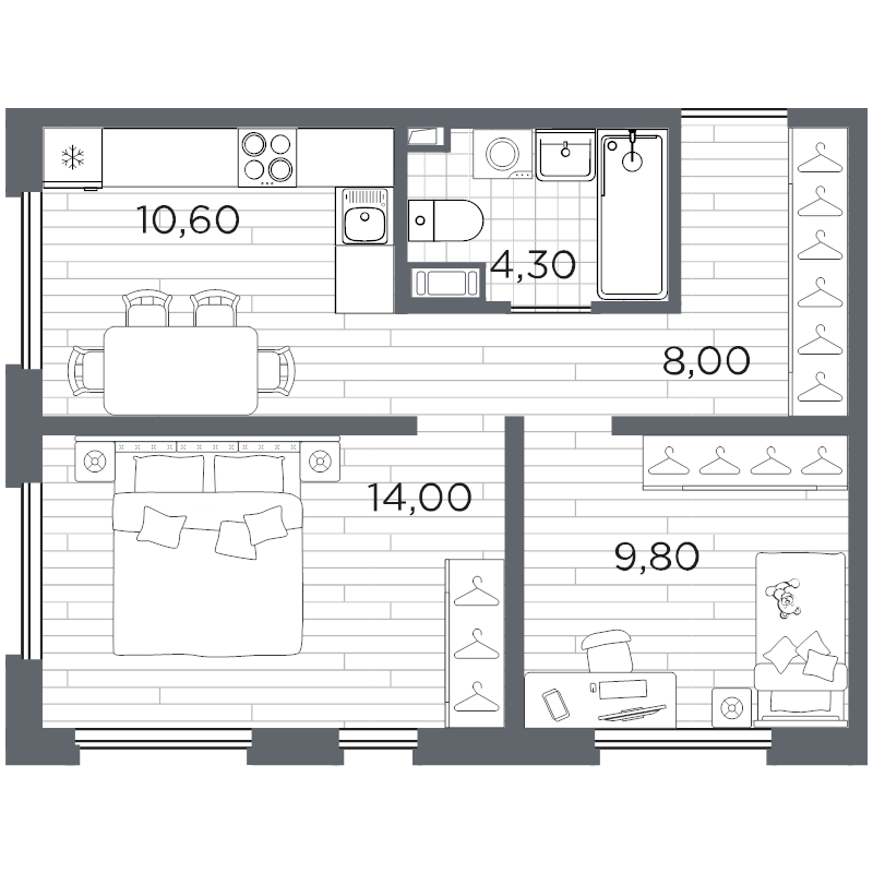 2 ккв 48,2 м²