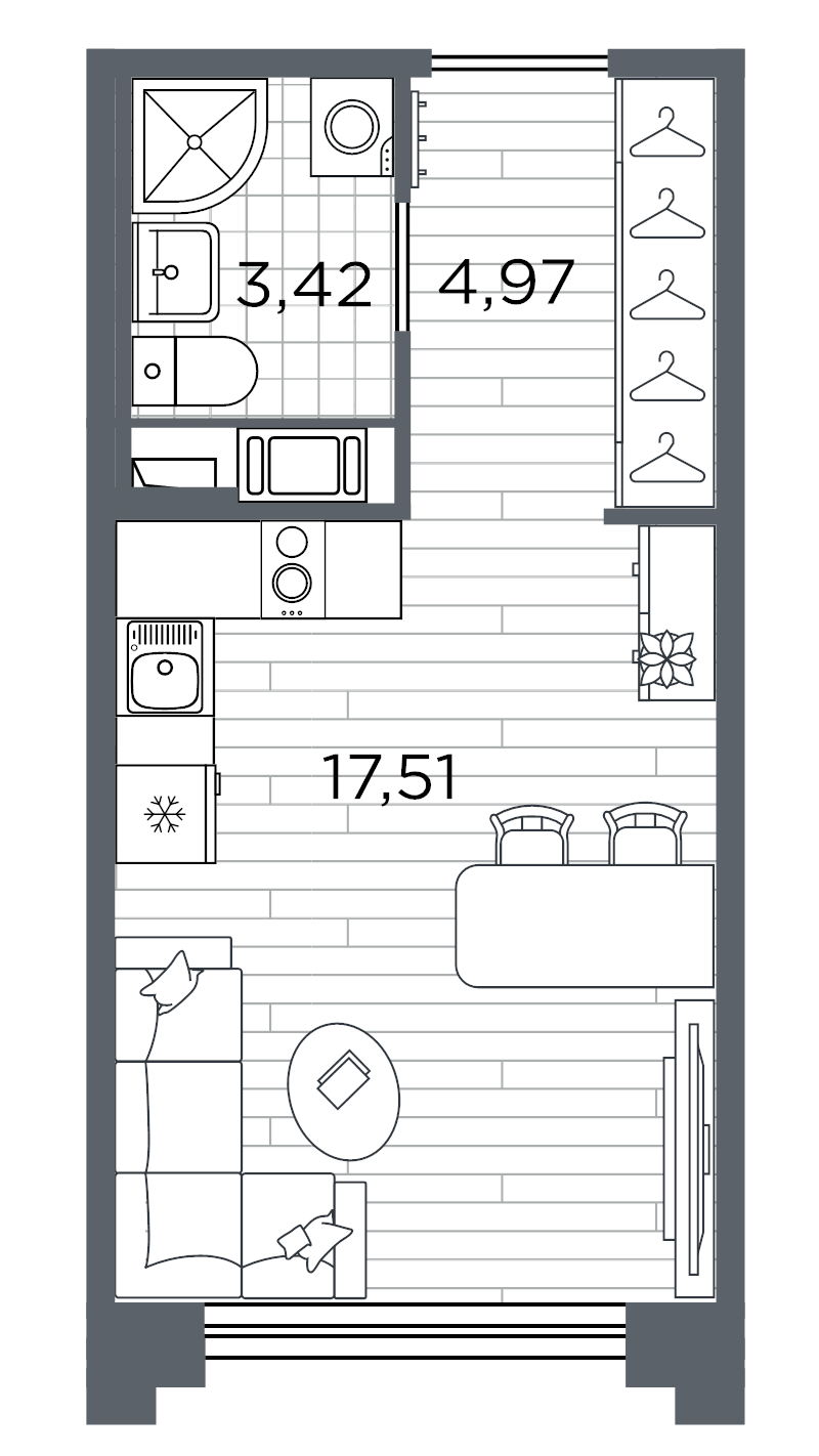 Студия 25,9 м²