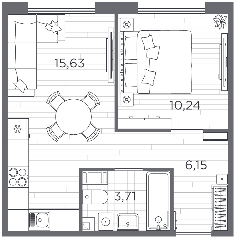 2 ккв (Евро) 36,3 м²