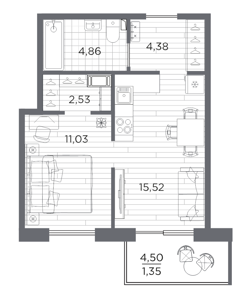 2 ккв (Евро) 39,7 м²