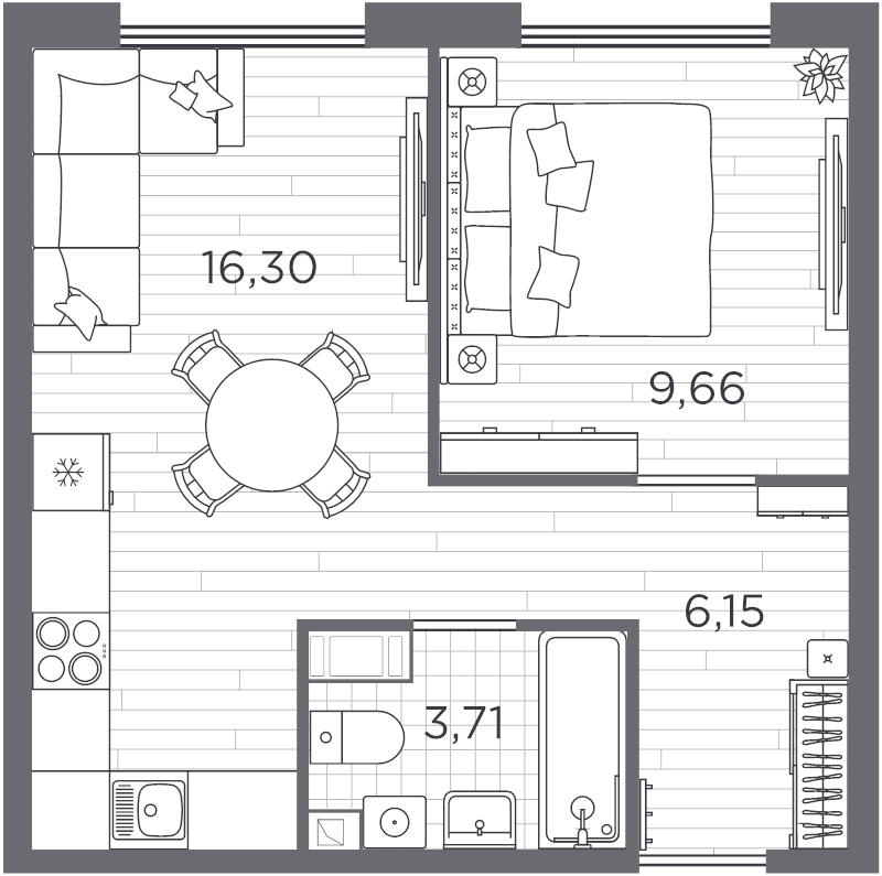2 ккв (Евро) 36,2 м²