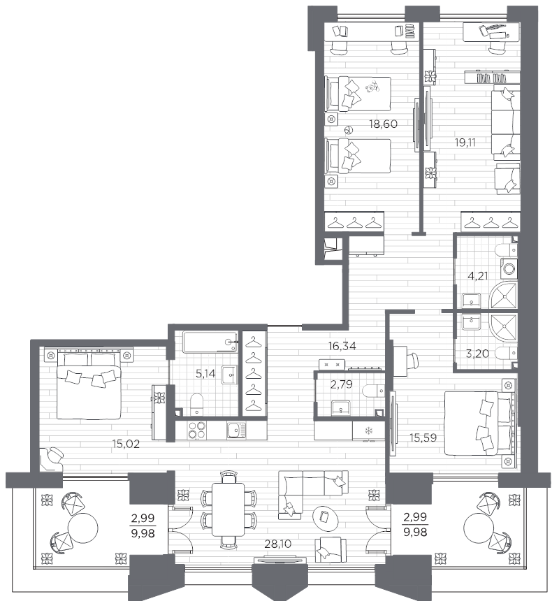5 ккв (Евро) 134,1 м²