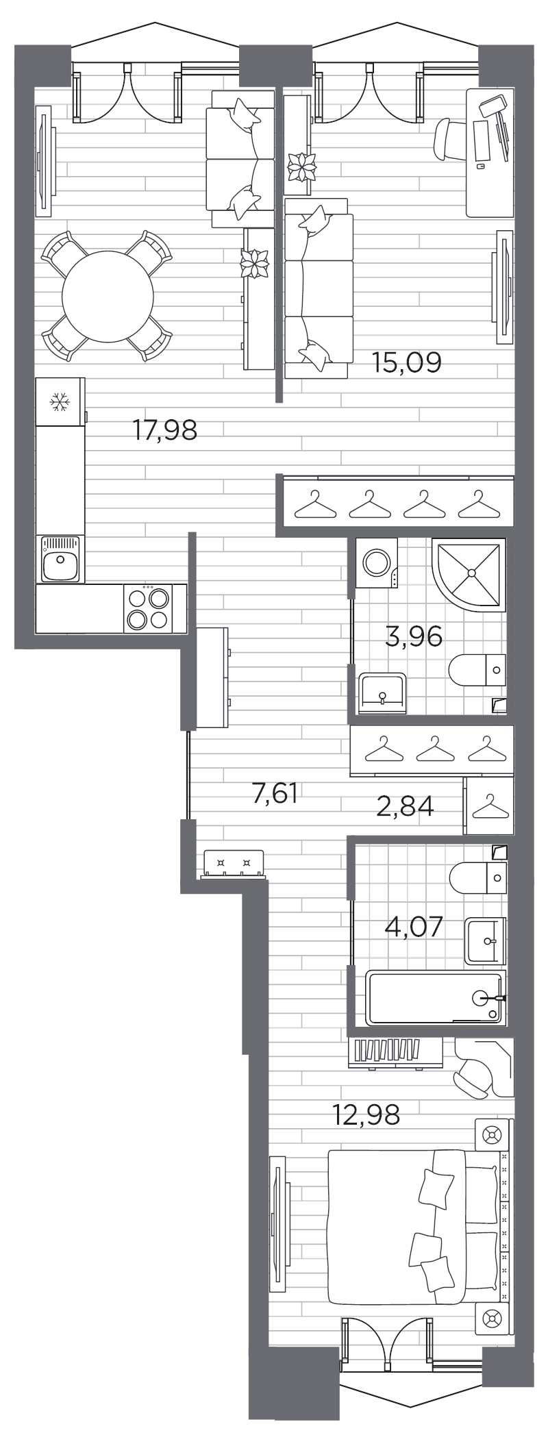 3 ккв (Евро) 64,5 м²