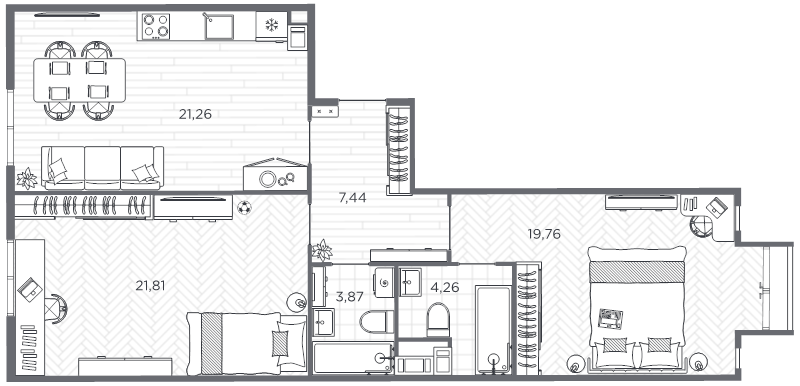 3 ккв (Евро) 77,9 м²