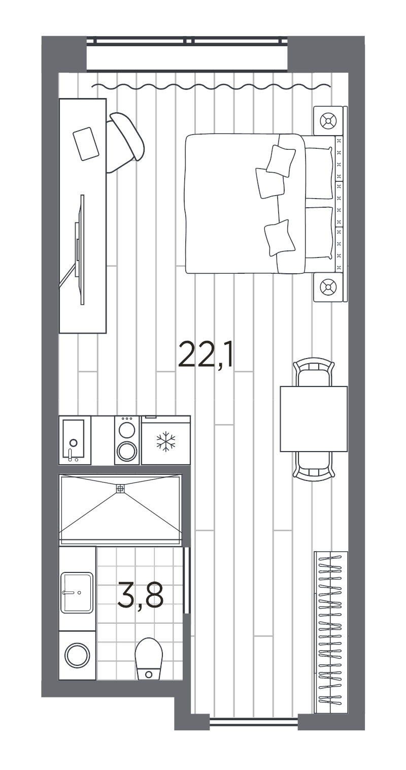 Студия 25,9 м²