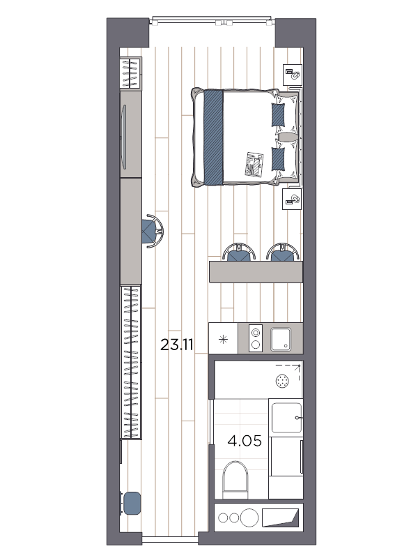 Студия 27,2 м²