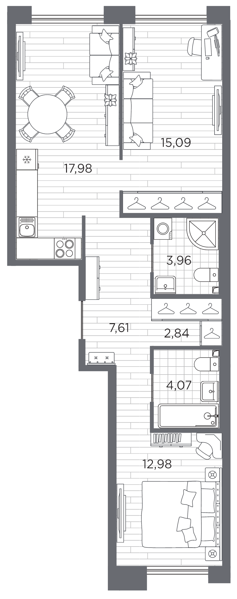 3 ккв (Евро) 64,5 м²