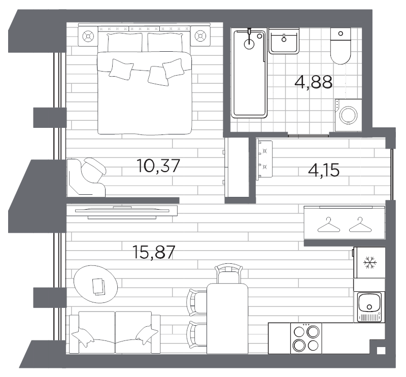 2 ккв (Евро) 35,3 м²