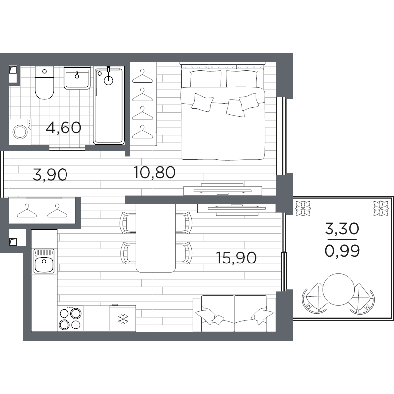 2 ккв (Евро) 36,2 м²