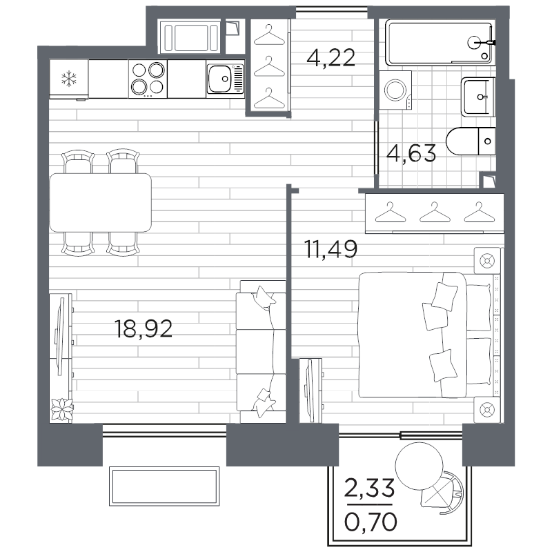2 ккв (Евро) 40 м²