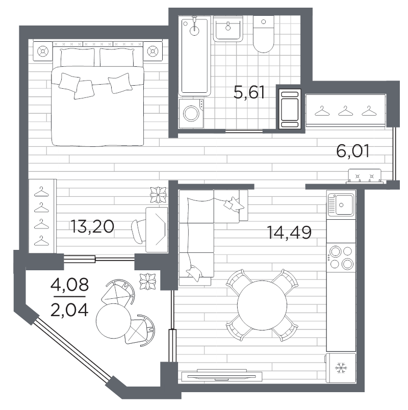 1 ккв 41,4 м²