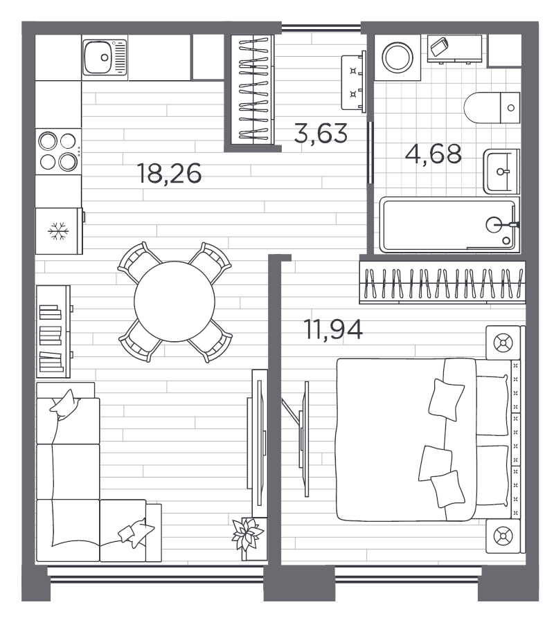 2 ккв (Евро) 39,2 м²