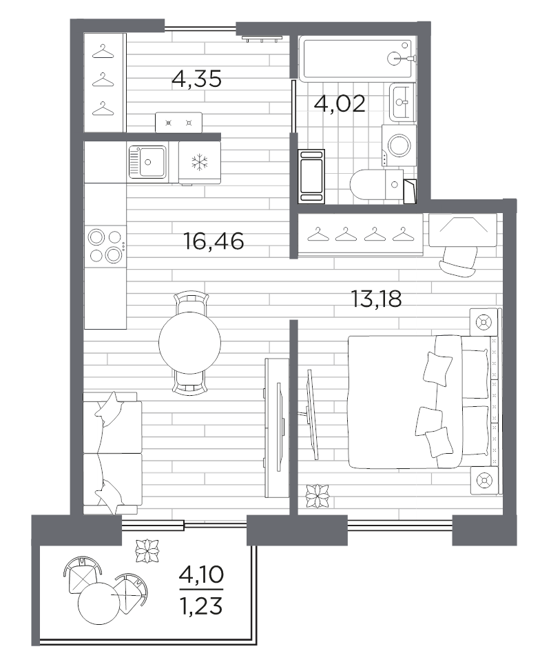 2 ккв (Евро) 39,2 м²