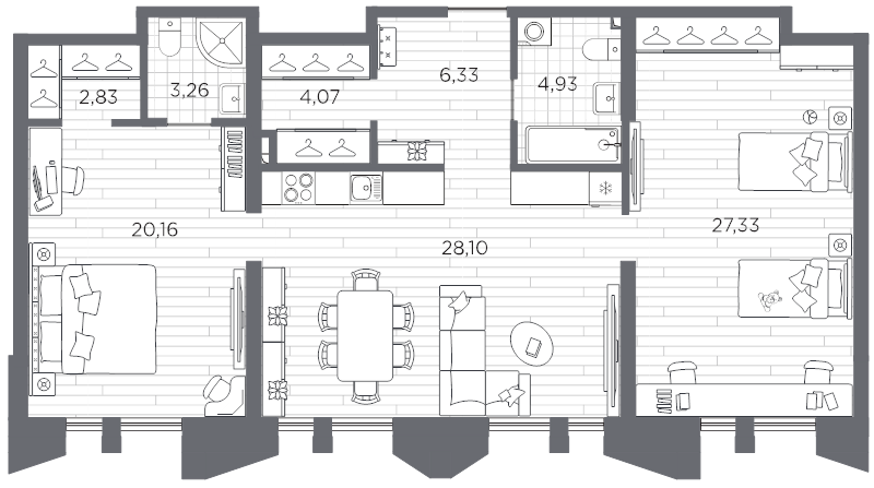 3 ккв (Евро) 97 м²