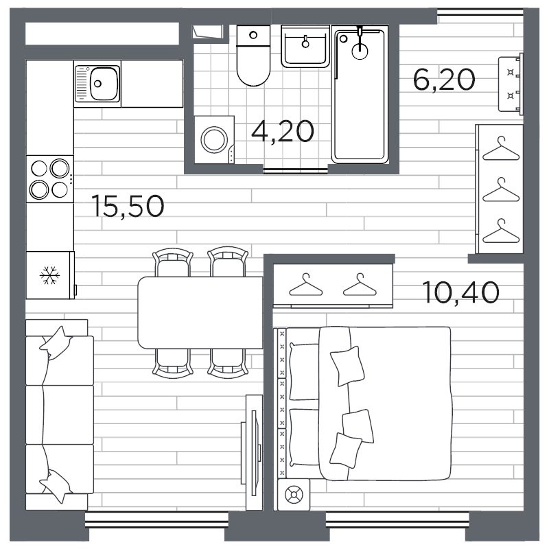 2 ккв (Евро) 36,3 м²