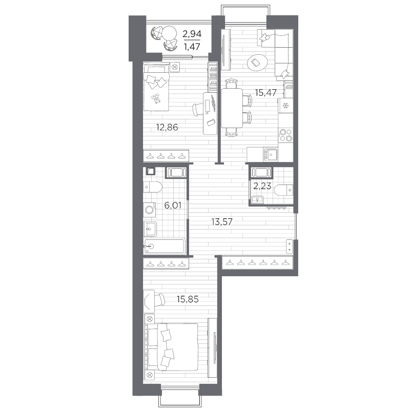 3 ккв (Евро) 67,5 м²