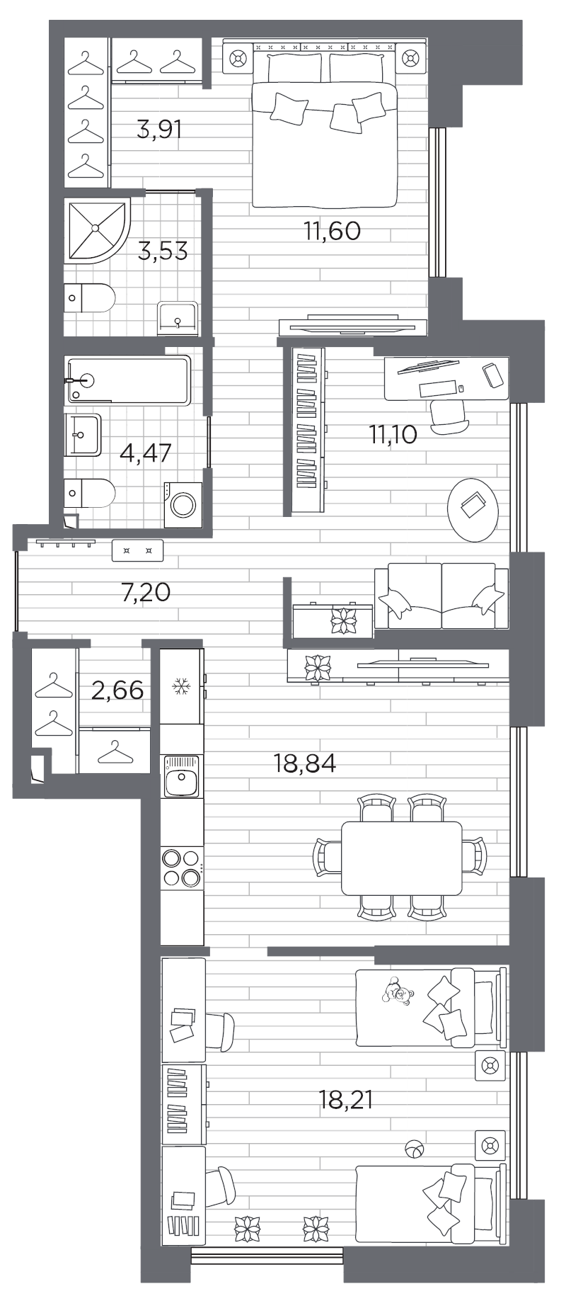 4 ккв (Евро) 81,5 м²