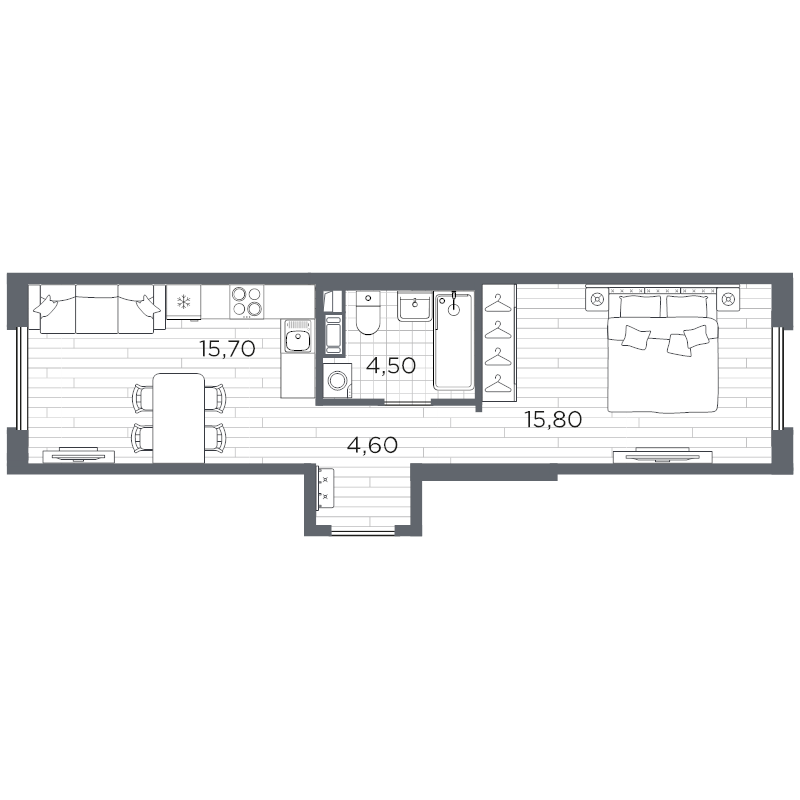 2 ккв (Евро) 41,1 м²