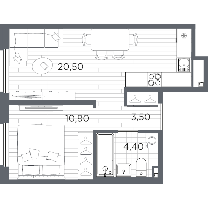 2 ккв (Евро) 39,3 м²