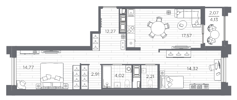 3 ккв (Евро) 70,1 м²