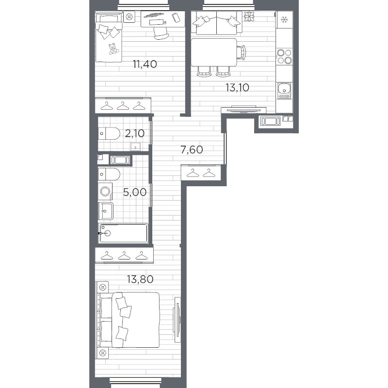 2 ккв 53 м²