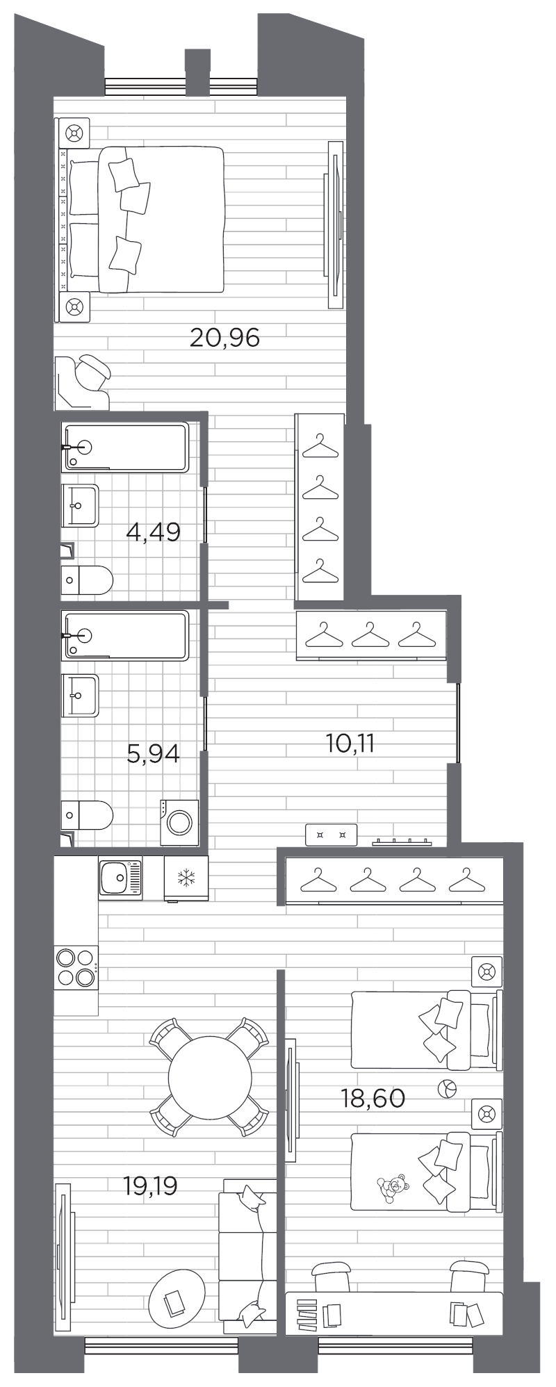 3 ккв (Евро) 79,3 м²