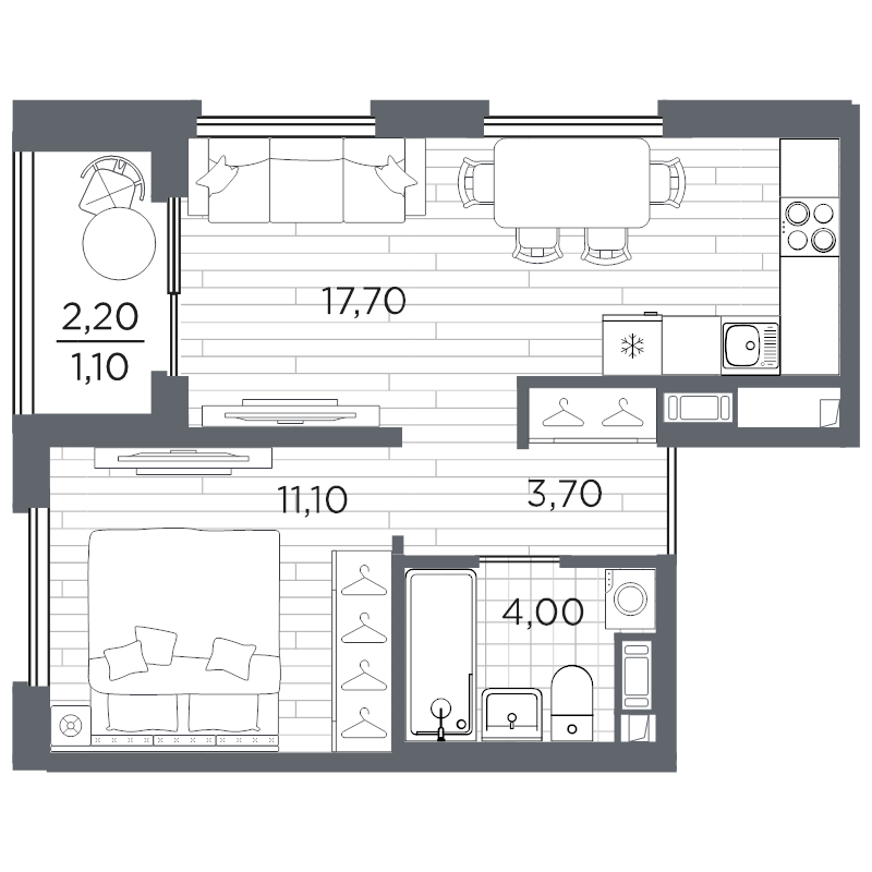 2 ккв (Евро) 37,6 м²