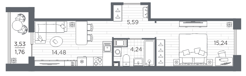 1 ккв 41,3 м²