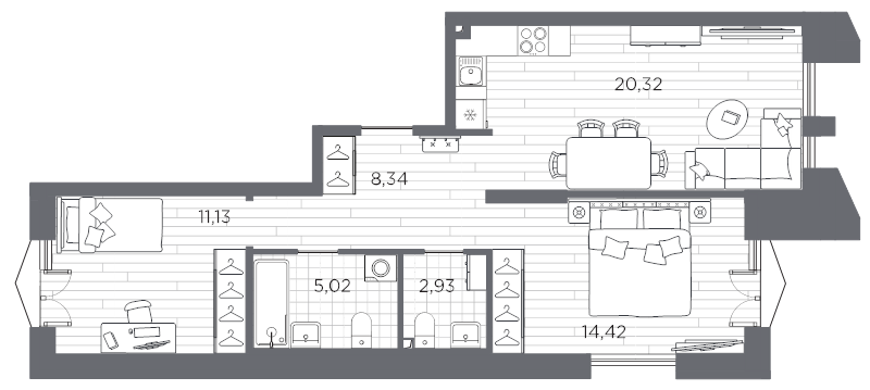 3 ккв (Евро) 62,2 м²