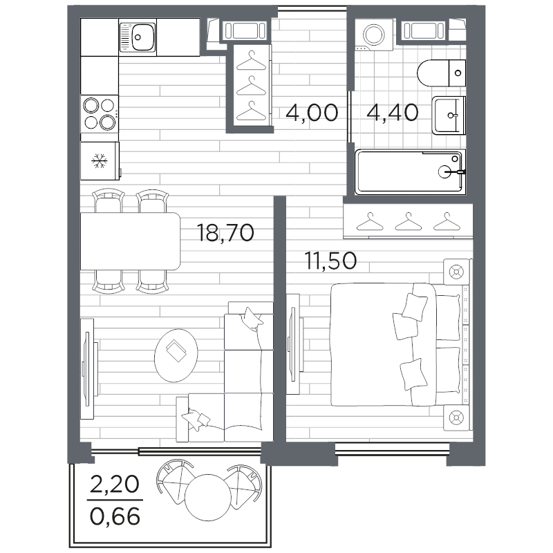 2 ккв (Евро) 39,3 м²