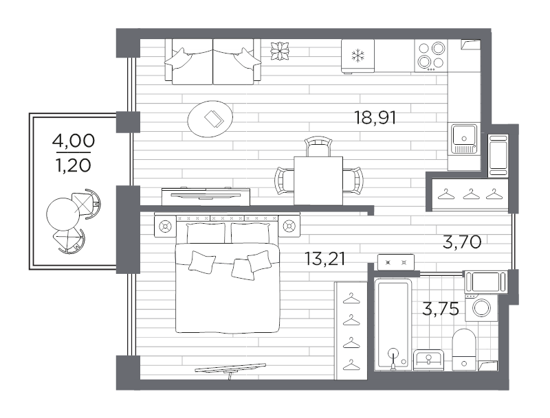 2 ккв (Евро) 40,8 м²
