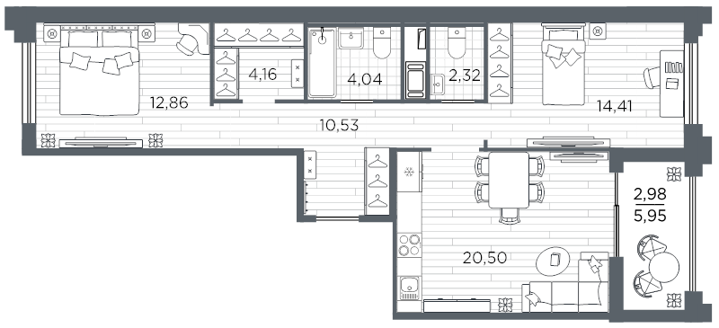 3 ккв (Евро) 71,8 м²
