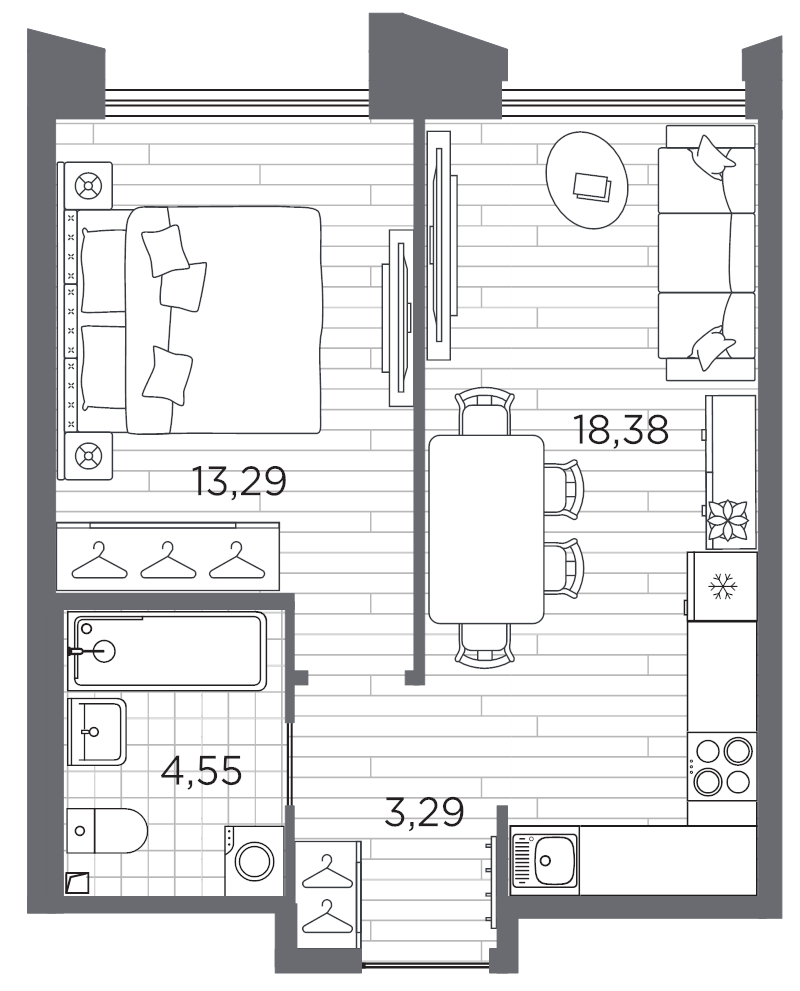 2 ккв (Евро) 39,5 м²