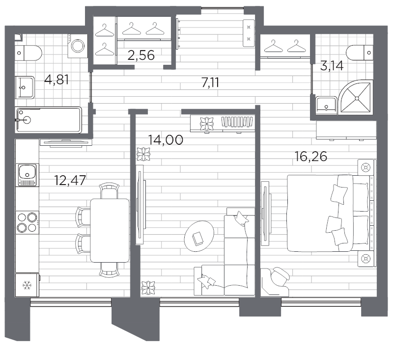 2 ккв 60,4 м²