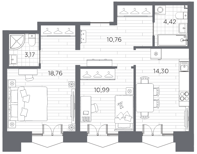 2 ккв 62,4 м²
