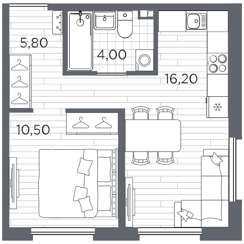 2 ккв (Евро) 36,5 м²