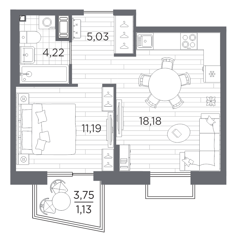 2 ккв (Евро) 39,8 м²