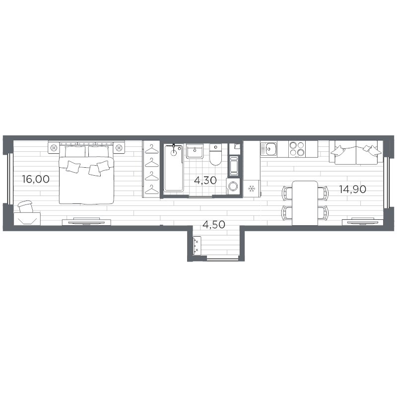 1 ккв 39,7 м²