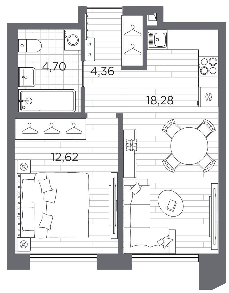 2 ккв (Евро) 40 м²