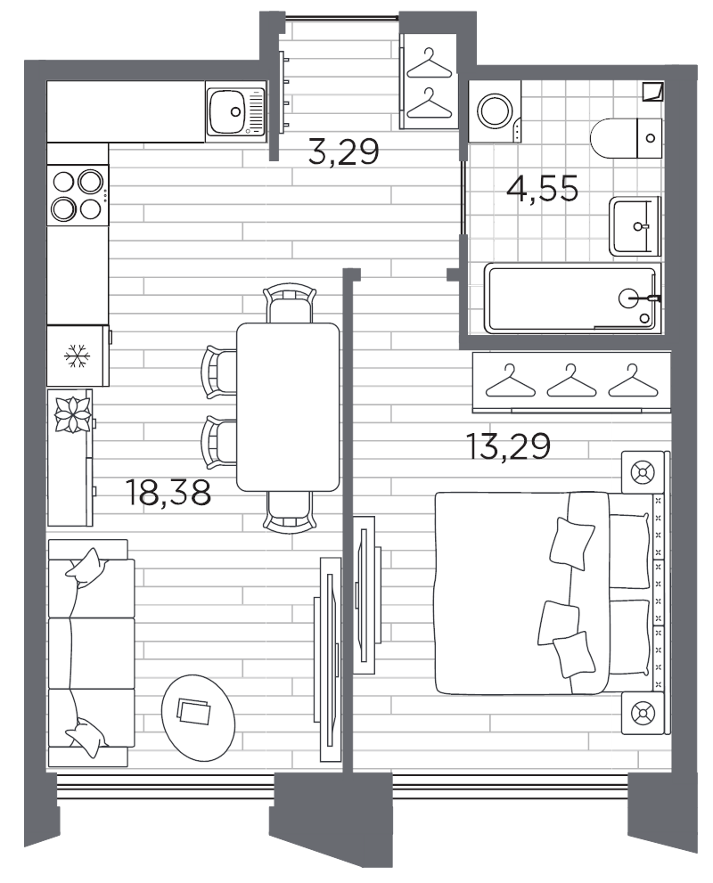 2 ккв (Евро) 39,5 м²
